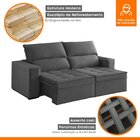 Sofá 2 Lugares Retrátil E Reclinável 180cm Búzios Grafite