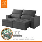 Sofá 2 Lugares Retrátil E Reclinável 180cm Búzios Grafite