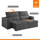 Sofá 2 Lugares Retrátil E Reclinável 180cm Búzios Grafite