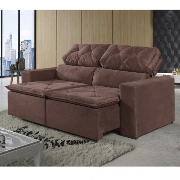 Sofá 2 Lugares Retrátil E Reclinável 180cm Oviedo  Caramelo