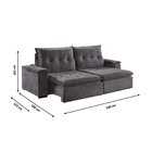 Sofá 2 Lugares Retrátil E Reclinável 190cm Pinheiros  Cinza