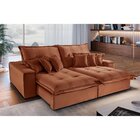 Sofá 2 Lugares Retrátil E Reclinável 200cm Noronha  Laranja