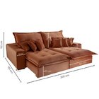 Sofá 2 Lugares Retrátil E Reclinável 200cm Noronha  Laranja