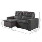 Sofá 2 Lugares Retrátil E Reclinável 200cm Oviedo  Grafite