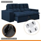 Sofá 2 Lugares Retrátil E Reclinável 200cm Paraty Azul