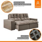 Sofá 2 Lugares Retrátil E Reclinável 200cm Paraty Bege