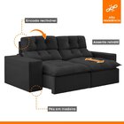 Sofá 2 Lugares Retrátil E Reclinável 200cm Paraty Grafite