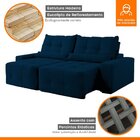 Sofá 2 Lugares Retrátil E Reclinável 210cm Bauhaus Azul