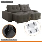 Sofá 2 Lugares Retrátil E Reclinável 210cm Bauhaus Grafite