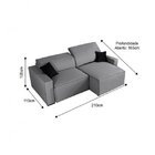 Sofa 2 Lugares Retratil E Reclinavel 210cm Romano  Cinza/imbu
