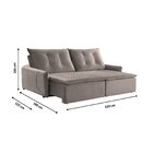 Sofá 2 Lugares Retrátil E Reclinável 220cm Slide Estofart Mar