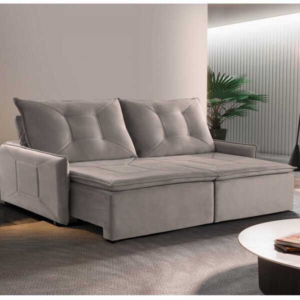 Sofá 2 Lugares Retrátil E Reclinável 220cm Slide Estofart Mar