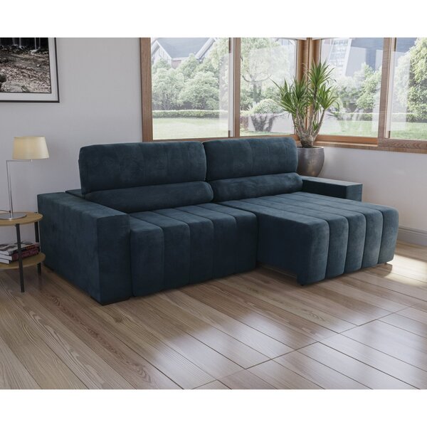 Sofá 2 Lugares Retrátil E Reclinável 268cm Essence Kappesberg Azul