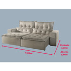 Sofá 2 Lugares Retrátil E Reclinável Adele 2.10m Veludo Bege