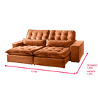 Sofá 2 Lugares Retrátil E Reclinável Bruna 2.10m Veludo Terra