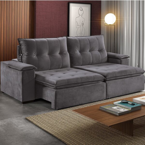 Sofá 2 Lugares Retrátil E Reclinável Com Usb 190cm Pinheiros