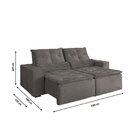 Sofá 2 Lugares Retrátil E Reclinável Com Usb 230cm Macaé Esto