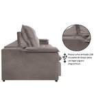 Sofá 2 Lugares Retrátil E Reclinável Com Usb 230cm Pinheiros