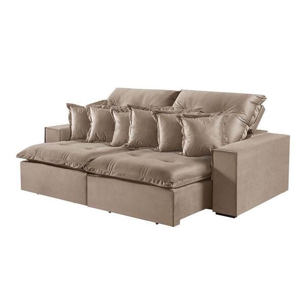 Sofá 2 Lugares Retrátil E Reclinável M-144 Veludo Martins Bege