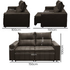 Sofá 2 Lugares Retrátil E Reclinável Madri 1,50m - Suede