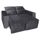 Sofá 2 Lugares Retrátil E Reclinável Madri 1,60m Suede Cinza