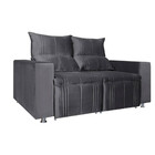 Sofá 2 Lugares Retrátil E Reclinável Madri 1,60m Suede Cinza