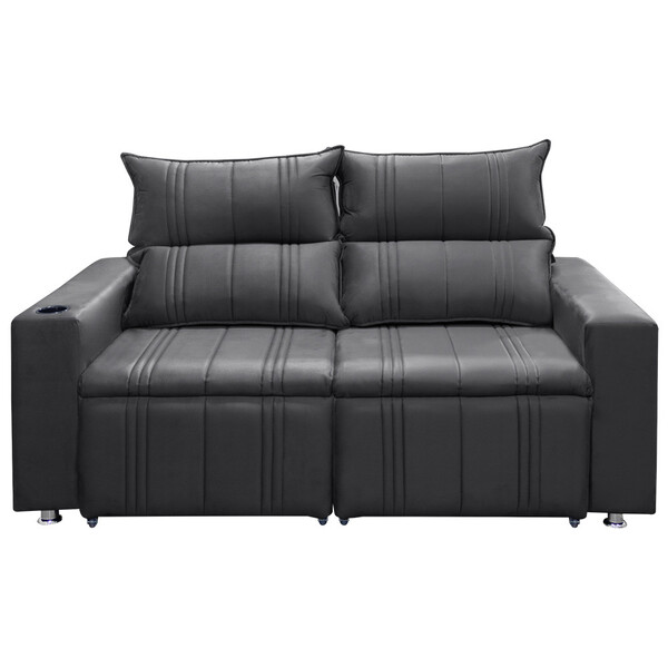 Sofá 2 Lugares Retrátil E Reclinável Madri 1,80m - Suede