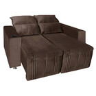 Sofá 2 Lugares Retrátil E Reclinável Madri 1.60m Suede Café