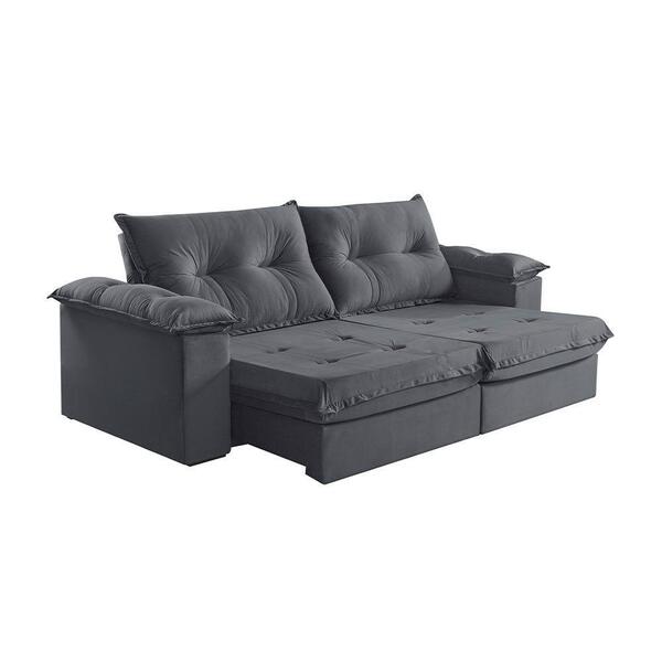 Sofá 2 Lugares Retrátil E Reclinável Martins M-164 Veludo Gra