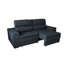 Sofá 2 Lugares Retrátil E Reclinável Montevideo Suede Grafite