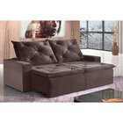 Sofá 2 Lugares Retrátil E Reclinável Plutão  Marrom Suede