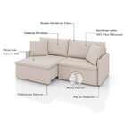 Sofá 2 Lugares Retrátil E Reclinável Stilo Linho Cru 154 Cm