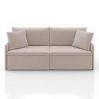 Sofá 2 Lugares Retrátil E Reclinável Stilo Veludo Creme 154 Cm