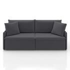 Sofá 2 Lugares Retrátil E Reclinável Stilo Veludo Grafite 154