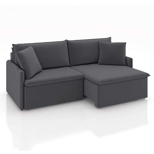 Sofá 2 Lugares Retrátil E Reclinável Stilo Veludo Grafite 174