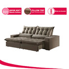 Sofá 2 Lugares Retrátil E Reclinável Venus 2.00m Veludo Cinza