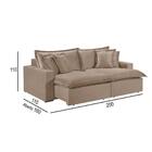 Sofá 2 Lugares Retrátil Encosto Fixo M-145 Veludo Martins Bege