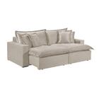 Sofá 2 Lugares Retrátil Encosto Fixo M-145 Veludo Martins Cre