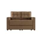 Sofá 2 Lugares Retrátil Fussen Suede Bege 140 Cm