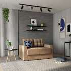 Sofá 2 Lugares Retrátil Fussen Suede Bege 140 Cm