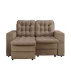 Sofá 2 Lugares Retrátil Lubeck Plush Suede Bege 140 Cm