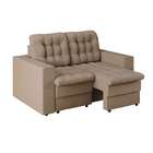 Sofá 2 Lugares Retrátil Lubeck Plush Suede Bege 140 Cm