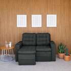 Sofá 2 Lugares Retrátil Lubeck Plush Suede Grafite 140 Cm