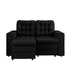 Sofá 2 Lugares Retrátil Lubeck Plush Suede Preto 140 Cm