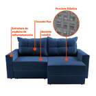 Sofá 2 Lugares Retrátil Lubeck Suede Azul Marinho 140 Cm