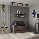 Sofá 2 Lugares Retrátil Mainz Suede Grafite 140 Cm