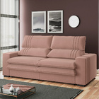 Sofá 2 Lugares Retrátil Noruega 180 Cm Veludo Pés Tabaco K01