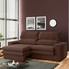 Sofá 2 Lugares Retrátil Noruega 180 Cm Veludo Pés Tabaco K01