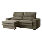 Sofá 2 Lugares Retrátil Noruega 230 Cm Veludo Cappuccino Pés