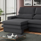 Sofá 2 Lugares Retrátil Noruega 230 Cm Veludo Grafite Pés Tab